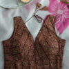 Mocha Ajrak Grace — Ajrak Cotton Sleeveless Blouse