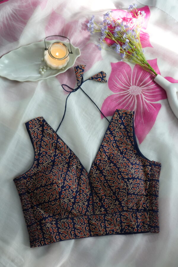 DSC06805 Mocha Ajrak Grace — Ajrak Cotton Sleeveless Blouse