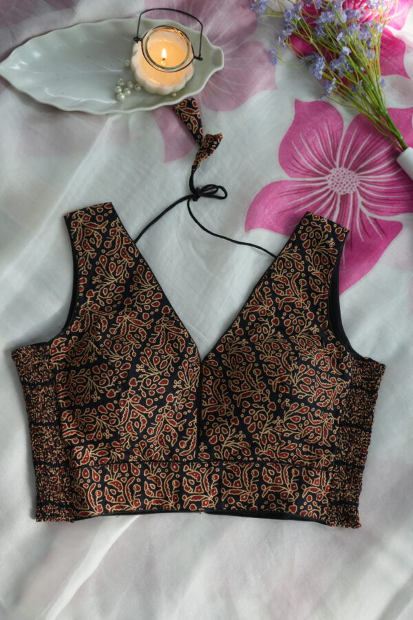 DSC06806 Mocha Ajrak Grace — Ajrak Cotton Sleeveless Blouse