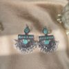 Oxidised Semicircle Earrings