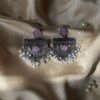Oxidised Semicircle Earrings