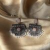Oxidised Semicircle Earrings