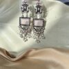 Drop Delight — Long Oxidised Rectangle Earrings