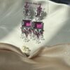 Drop Delight — Long Oxidised Rectangle Earrings